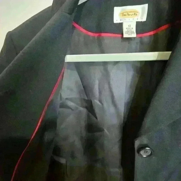 Talbots Petites 2 Piece Lined Skirt Suit Set 100% wool - Black - Business suit - Picture 3 of 10